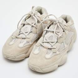 Pre Owned Yeezy x Adidas Cream Mesh, Leather and Suede 500 Blush Sneakers Size 40