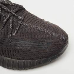 Pre Owned Yeezy x Adidas Black Knit Fabric Boost-350-V2-onyx Sneakers Size 42 1/3