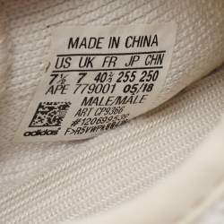 Pre Owned Yeezy x Adidas White Knit Fabric Boost 350 V2 Butter Sneakers Size 40 2/3