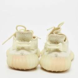 Pre Owned Yeezy x Adidas Green Knit Fabric Boost 350 V2 Butter Sneakers Size 37 1/3