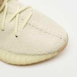 Pre Owned Yeezy x Adidas Green Knit Fabric Boost 350 V2 Butter Sneakers Size 37 1/3