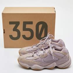 Pre Owned Yeezy x Adidas Purple Mesh and Suede 500 Soft Vision Low Top Sneakers Size 40