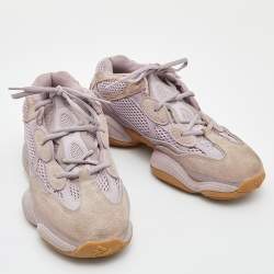 Pre Owned Yeezy x Adidas Purple Mesh and Suede 500 Soft Vision Low Top Sneakers Size 40