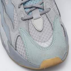 Pre Owned Yeezy x adidas Grey/Blue Suede and Mesh Boost 700 V2 Inertia Sneakers Size 43 1/3