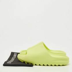 Yeezy x Adidas Neon Green Rubber Glow Green Slides Size 41