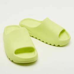 Yeezy x Adidas Neon Green Rubber Glow Green Slides Size 41