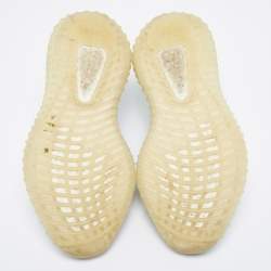 Pre Owned Yeezy x Adidas Blue/White Knit Fabric Boost 350 V2 Cloud- White Sneakers Size 42