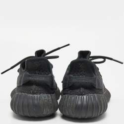 Pre Owned Yeezy X Adidas Black Knit Fabric Boost 350 V2 Static Black Sneakers Size 41 1/3