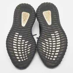 Pre Owned Yeezy X Adidas Black Knit Fabric Boost 350 V2 Static Black Sneakers Size 41 1/3