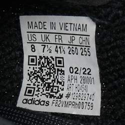 Pre Owned Yeezy X Adidas Black Knit Fabric Boost 350 V2 Static Black Sneakers Size 41 1/3