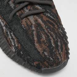 Pre Owned Yeezy  X Adidas Black/Brown Knit Fabric Boost 350 V2 -Mx-Rock Sneakers Size 42