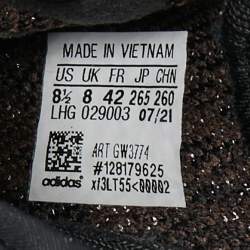 Pre Owned Yeezy  X Adidas Black/Brown Knit Fabric Boost 350 V2 -Mx-Rock Sneakers Size 42