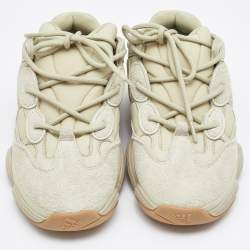Pre Owned Yeezy x Adidas Green Neoprene and Suede Yeezy 500 Stone Sneakers Size 42
