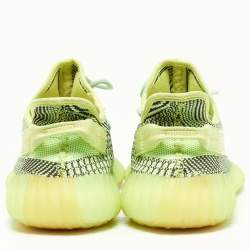 Pre Owned Yeezy x Adidas Green Knit Fabric Boost 350 V2 Yeezreel Sneakers Size 43 1/3