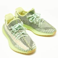 Pre Owned Yeezy x Adidas Green Knit Fabric Boost 350 V2 Yeezreel Sneakers Size 43 1/3