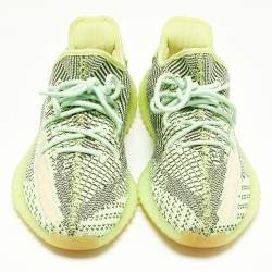 Pre Owned Yeezy x Adidas Green Knit Fabric Boost 350 V2 Yeezreel Sneakers Size 43 1/3