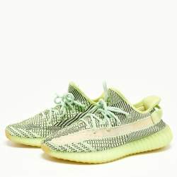 Pre Owned Yeezy x Adidas Green Knit Fabric Boost 350 V2 Yeezreel Sneakers Size 43 1/3