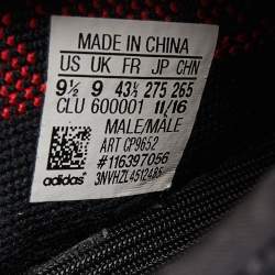 Pre Owned Yeezy x Adidas Black Knit Fabric Boost 350 V2 Bred Sneakers Size 43 1/3