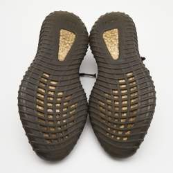 Pre Owned Yeezy x Adidas Black Knit Fabric Boost 350 V2 Bred Sneakers Size 43 1/3