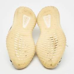 Pre Owned Yeezy x Adidas White/Black Knit Fabric Boost 350 V2 Zebra Sneakers Size 38