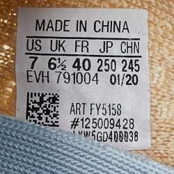 Pre Owned Yeezy x Adidas Beige/Grey Knit Fabric Boost 350 V2 Linen Sneakers Size 40