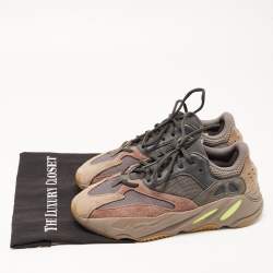 Pre Owned Yeezy x Adidas Tricolor Suede and Mesh Boost 700 Mauve Sneakers Size 42