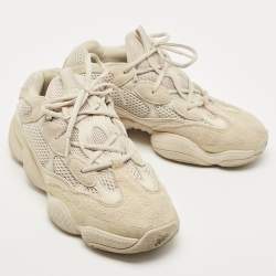 Pre Owned Yeezy x Adidas Cream Suede and Mesh Yeezy 500 Blush Sneakers Size 42