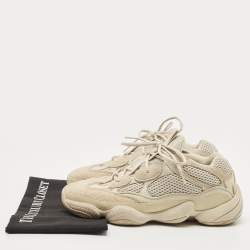 Pre Owned Yeezy x Adidas Cream Suede and Mesh Yeezy 500 Blush Sneakers Size 42