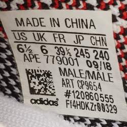 Pre Owned Yeezy x Adidas White/Black Knit Fabric Boost 350 V2 Zebra Sneakers Size 39 1/3