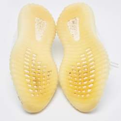 Pre Owned Yeezy x Adidas White Knit Fabric Boost 350 V2 Triple White Sneakers Size 38 2/3