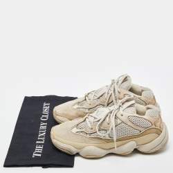 Pre Owned Yeezy x Adidas Cream Suede and Mesh Yeezy 500 Blush Sneakers Size 38 2/3
