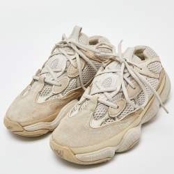 Pre Owned Yeezy x Adidas Cream Suede and Mesh Yeezy 500 Blush Sneakers Size 38 2/3