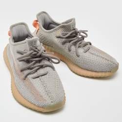 Pre Owned Yeezy x Adidas Grey Knit Fabric Boost 350 V2 'Trfrm' Sneaker Size 40