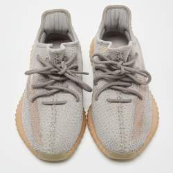 Pre Owned Yeezy x Adidas Grey Knit Fabric Boost 350 V2 'Trfrm' Sneaker Size 40