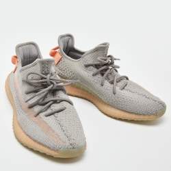 Pre Owned Yeezy x Adidas Grey Knit Fabric Boost 350 V2 'Trfrm' Sneaker Size 43 1/3