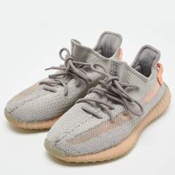 Pre Owned Yeezy x Adidas Grey Knit Fabric Boost 350 V2 'Trfrm' Sneaker Size 43 1/3
