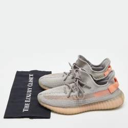 Pre Owned Yeezy x Adidas Grey Knit Fabric Boost 350 V2 'Trfrm' Sneaker Size 43 1/3