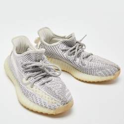 Yeezy x Adidas Grey Knit Fabric Boost 350 V2 Static Non Reflective Sneakers Size 39 1/3
