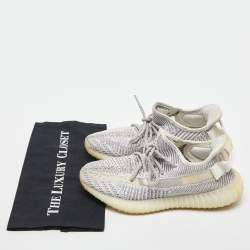 Yeezy x Adidas Grey Knit Fabric Boost 350 V2 Static Non Reflective Sneakers Size 39 1/3