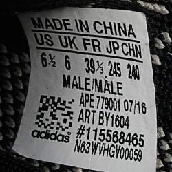 Pre Owned Yeezy x Adidas Black Boost Knit Fabric 350 V2 Core Black White Sneakers Size 39 1/3