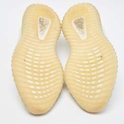 Pre Owned Yeezy x Adidas White Knit Fabric Boost 350-V2Light Sneakers Size 43 1/3