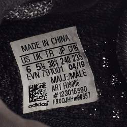 Pre Owned Yeezy x Adidas Black Knit Fabric Boost 350 V2 "Black" Sneakers Size 38 2/3