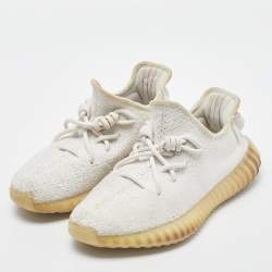 Yeezy x Adidas Cream Knit Fabric Boost 350 V2 Cream Sneakers Size 38 2/3