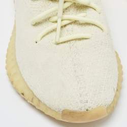 Pre Owned Yeezy x Adidas Green Knit Fabric Boost 350 V2Sesame Sneakers Size 41 1/3