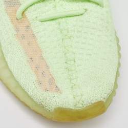 Pre Owned Yeezy x Adidas Green Knit Fabric Boost 350 V2 "GID' Glow Sneakers Size 40 2/3