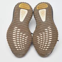 Pre Owned Yeezy x Adidas Black Knit Fabric Boost 350 V2 Cinder Sneakers Size 39 1/3