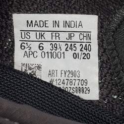 Pre Owned Yeezy x Adidas Black Knit Fabric Boost 350 V2 Cinder Sneakers Size 39 1/3