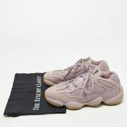 Pre Owned Yeezy x Adidas Purple Suede and Mesh Yeezy 500 Soft Vision Sneakers Size 38