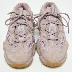 Pre Owned Yeezy x Adidas Purple Suede and Mesh Yeezy 500 Soft Vision Sneakers Size 38