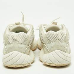 Pre Owned Yeezy x Adidas White Suede and Mesh Yeezy 500 Bone White Sneakers Size 38